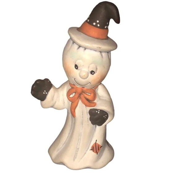 UNBRANDED Porcelain Ceramic Halloween Fall 4.5" Ghost Figure Figurine Shelf - Picture 1 of 5